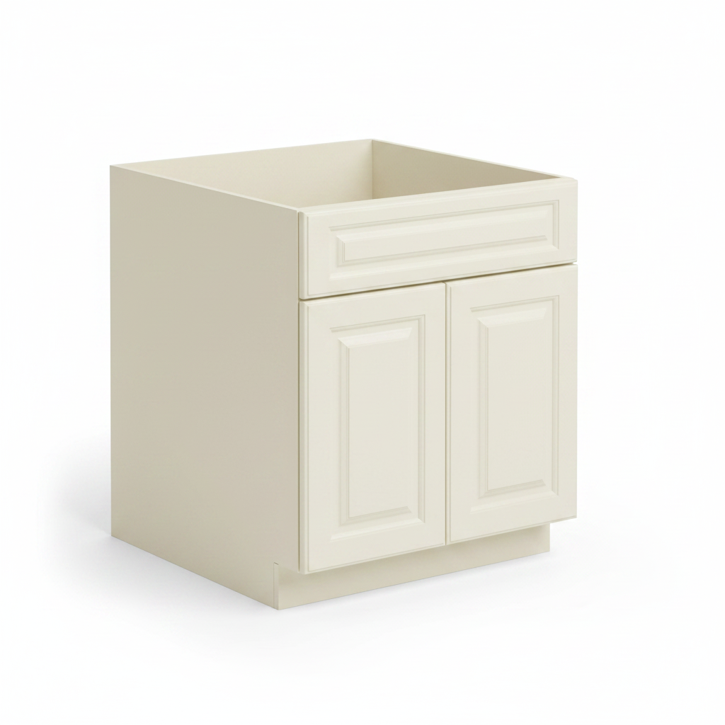 [SB30-TK-MW] Sink Base - Milk White (30" W × 34.5" H × 24" D)