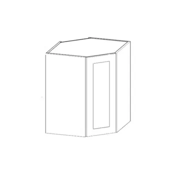 Wall Mullion Door Diagonal Frosted Glass - White Shaker