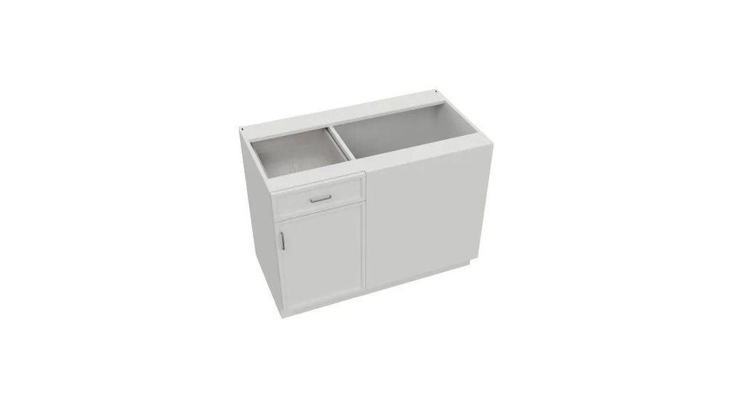 [SSW-BBC39-GKD-SSW] White Slim Shaker Base Blind Corner - Slim Shaker White (39" W × 34.5" H × 24" D)