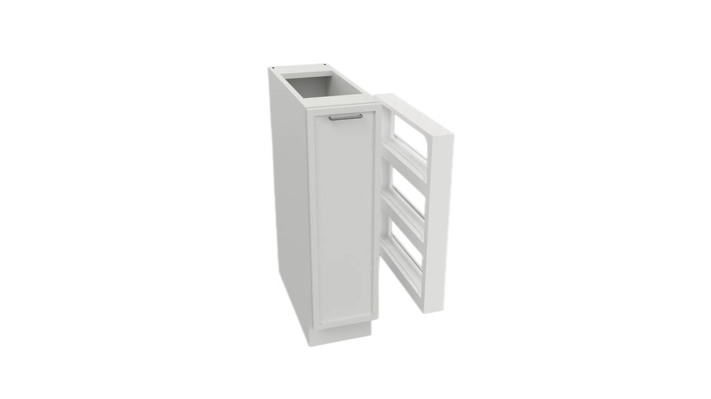 [SSW-BS09-GKD-SSW] White Slim Shaker Base Space Rack - Slim Shaker White (09" W × 34.5" H × 24" D)