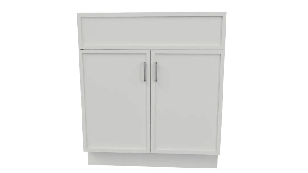 [SSW-SB30-GKD-SSW] White Slim Shaker Sink Base - Slim Shaker White (30" W × 34.5" H × 24" D)