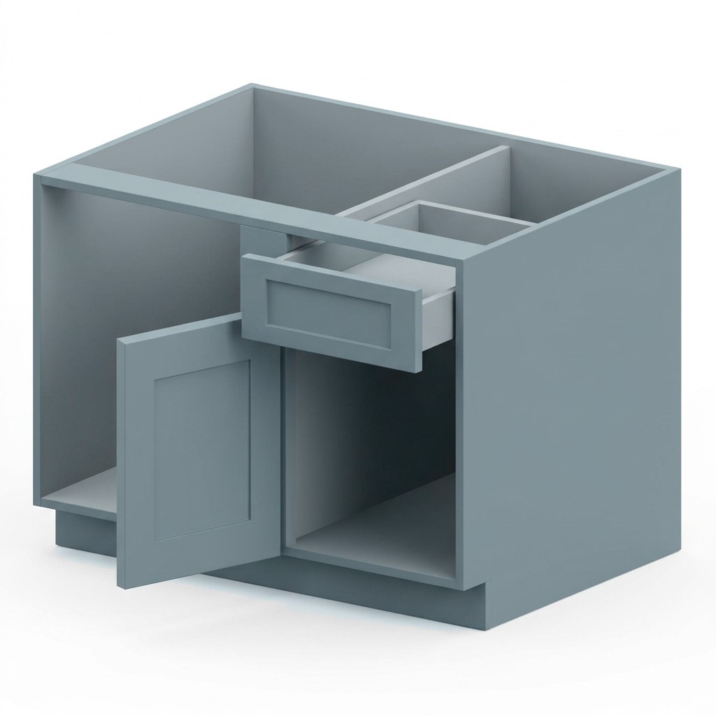 [BBC39-TK-SG] Base Blind Corner - Stone Gray (39" W × 34.5" H × 24" D)