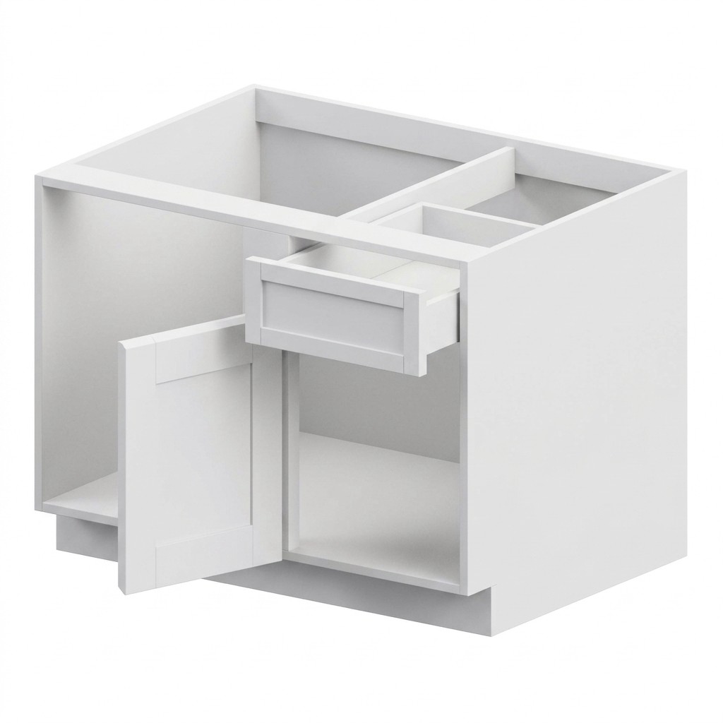 [BBC39-TK-WS] Base Blind Corner - White Shaker (39" W × 34.5" H × 24" D)