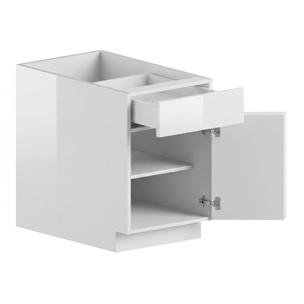 [B09-TK-GW] Base Cabinet - Gloss White (9" W × 34.5" H × 24" D)