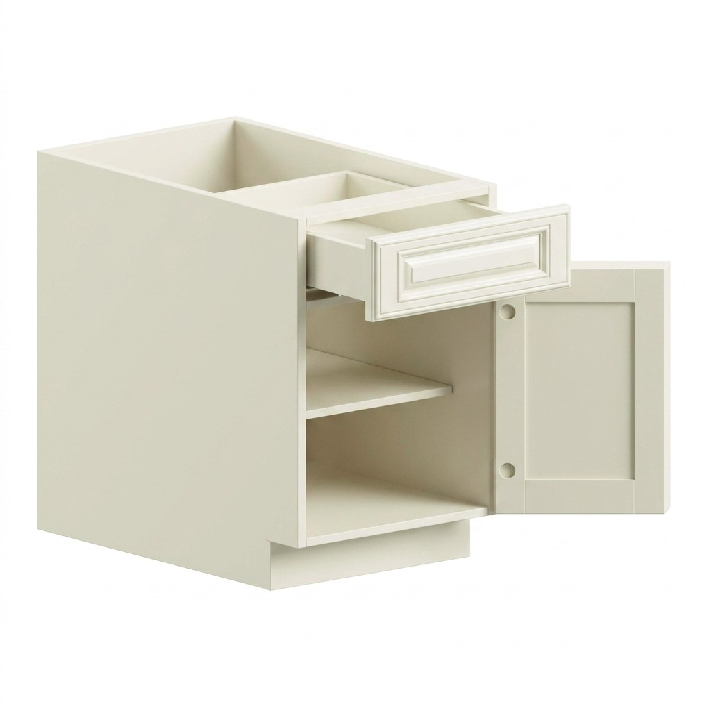 [B09-TK-MW] Base Cabinet - Milk White (9" W × 34.5" H × 24" D)