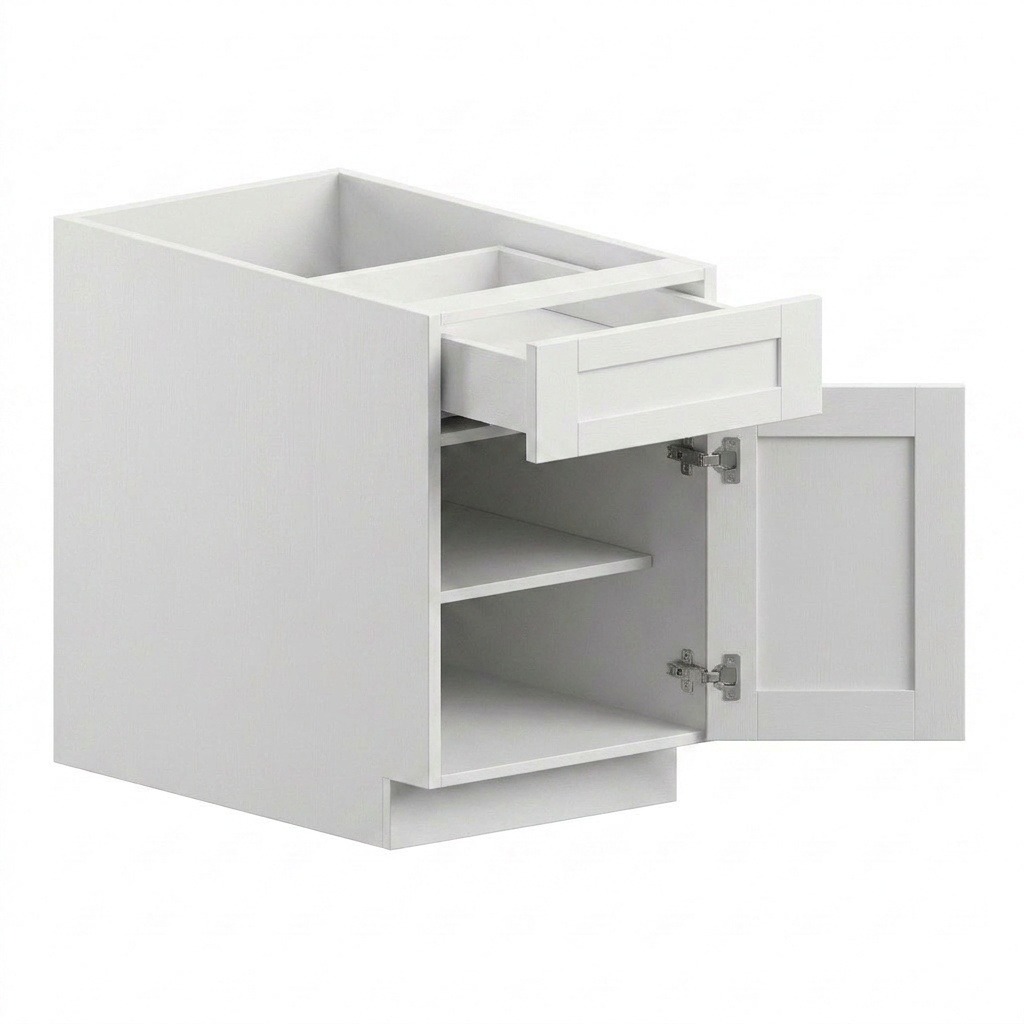 [B09-TK-WS] Base Cabinet - White Shaker (9" W × 34.5" H × 24" D)